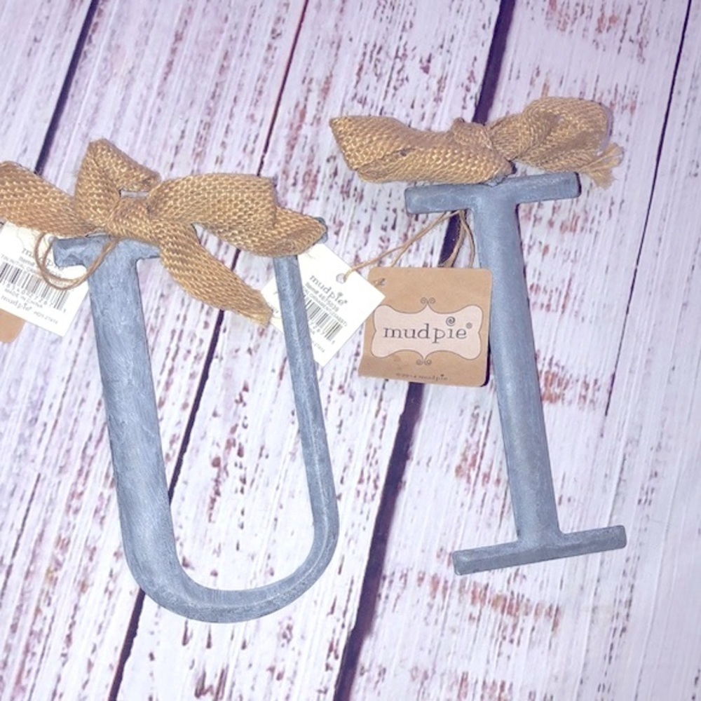 Mudpie metal hanging letters new with tags